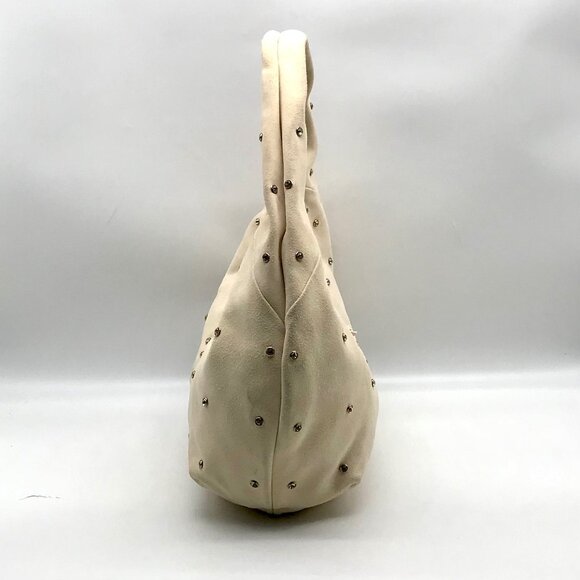 Sam Edelman Ivory Suede Faren Rhinestone Hobo Bag - Picture 3 of 11